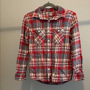 Wonder Nation Red and Gray Plaid Shirt